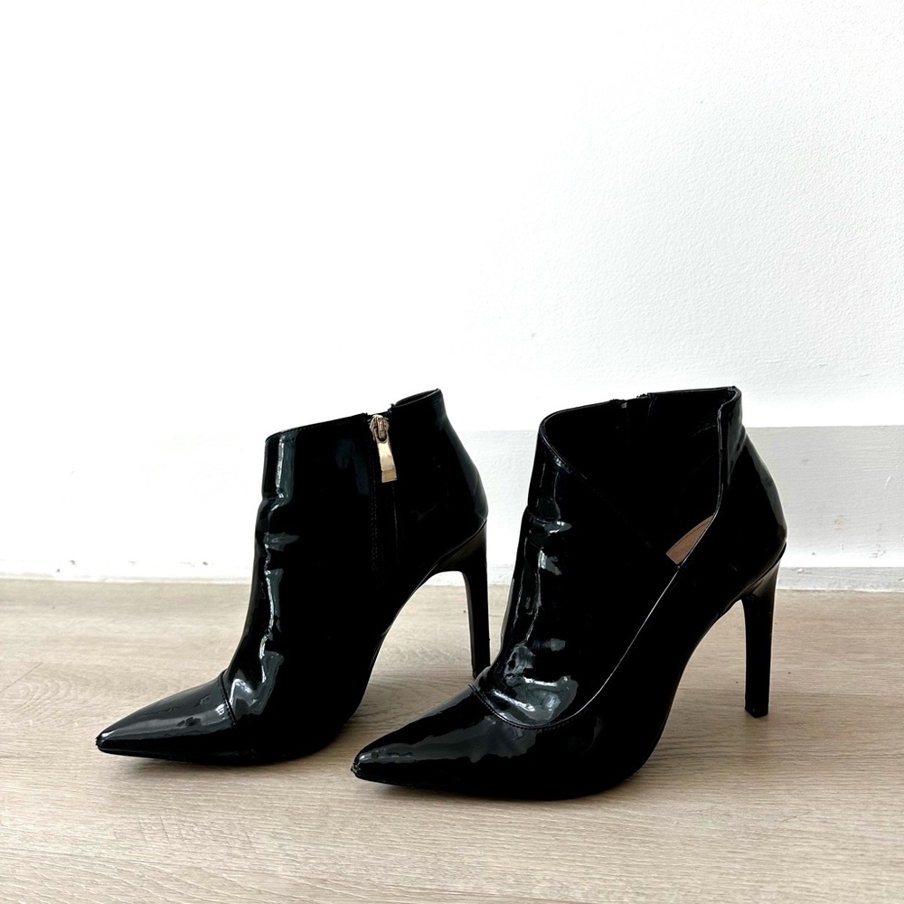 Zara Black Ankle Booties with Stiletto Heel